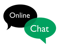 Online Chat (Talking bubble graphic)